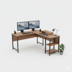 Modera Classic Corner Desk – Wood Finish Workstation