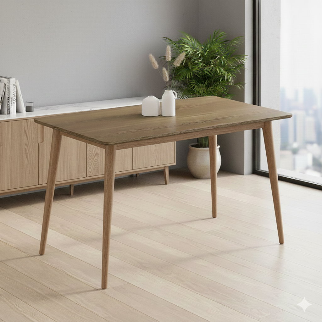 Arlo Modern Table With Wooden Base Arlo Modern Table With Wooden Base